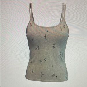 Floral Print Gray Tank Top
